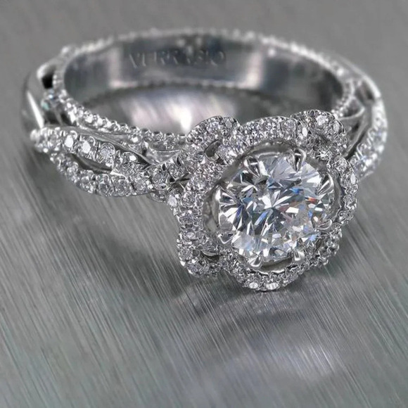 😍925 Silver Plated Twisted Vintage Carved Bridal Beautiful Wedding Ring, L150